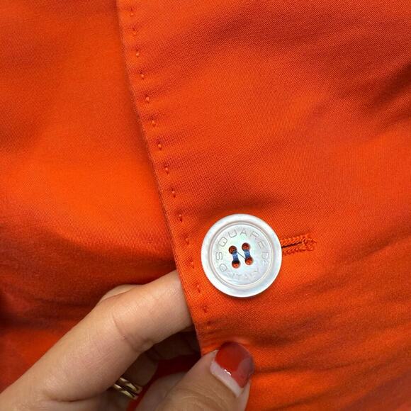 Dsquared2 Single-Breasted Orange Cotton Silk‎ Blazer Men’s Size 48 - Picture 4 of 10